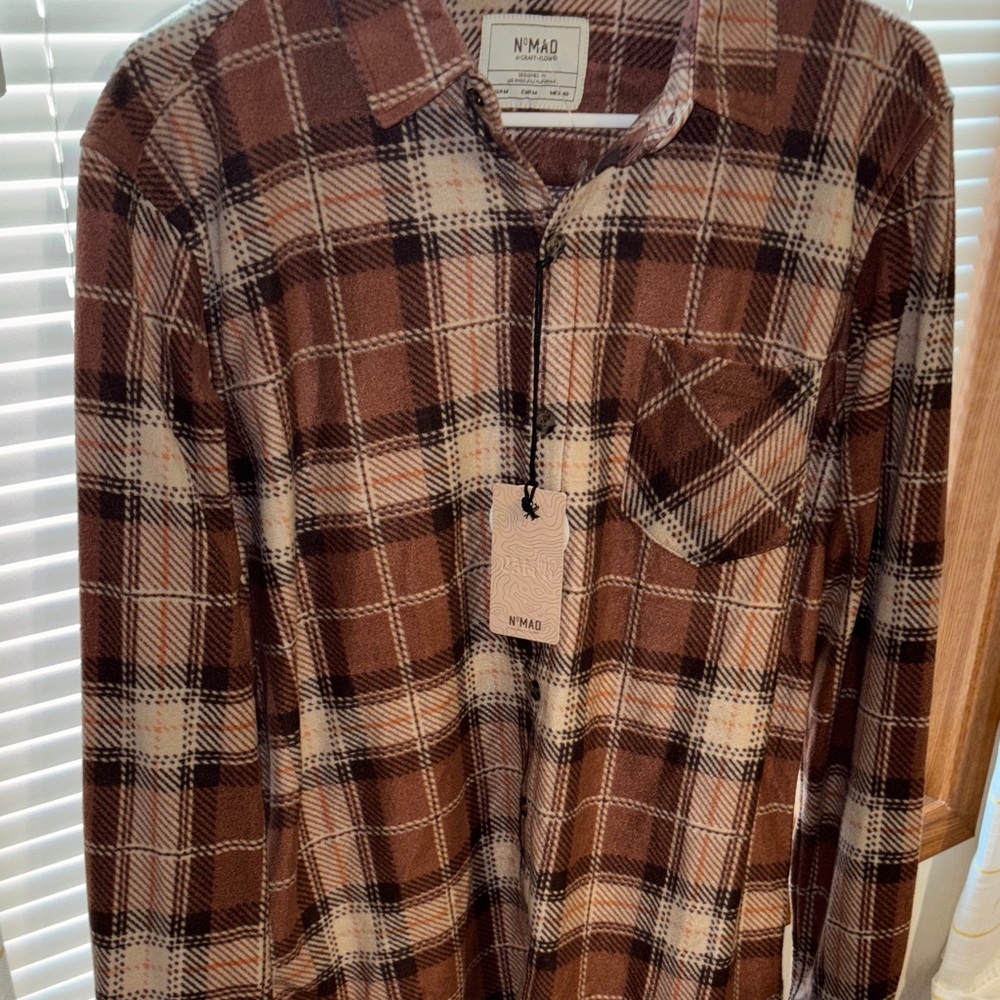 Brown Plaid Men's Flannel Shirt